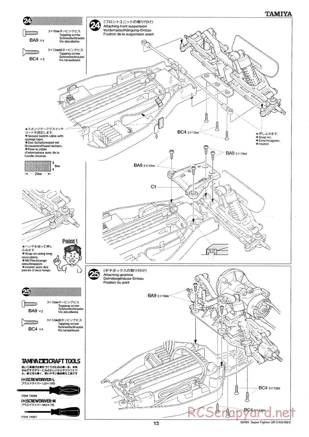 Tamiya - Super Fighter GR - DT-02 Chassis - Manual - Page 13