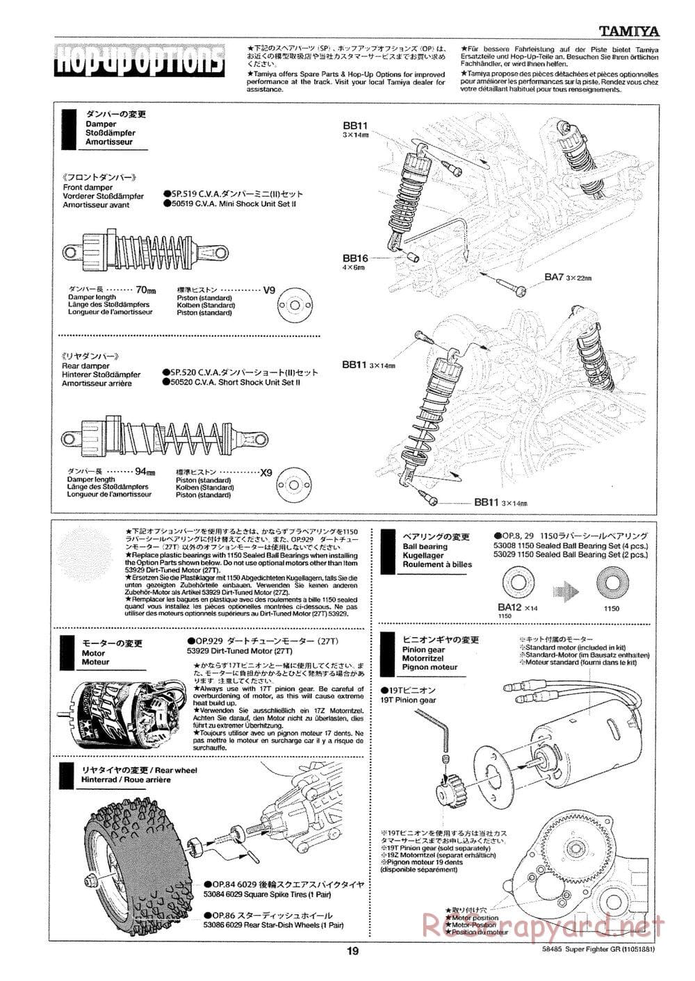 Tamiya - Super Fighter GR - DT-02 Chassis - Manual - Page 19