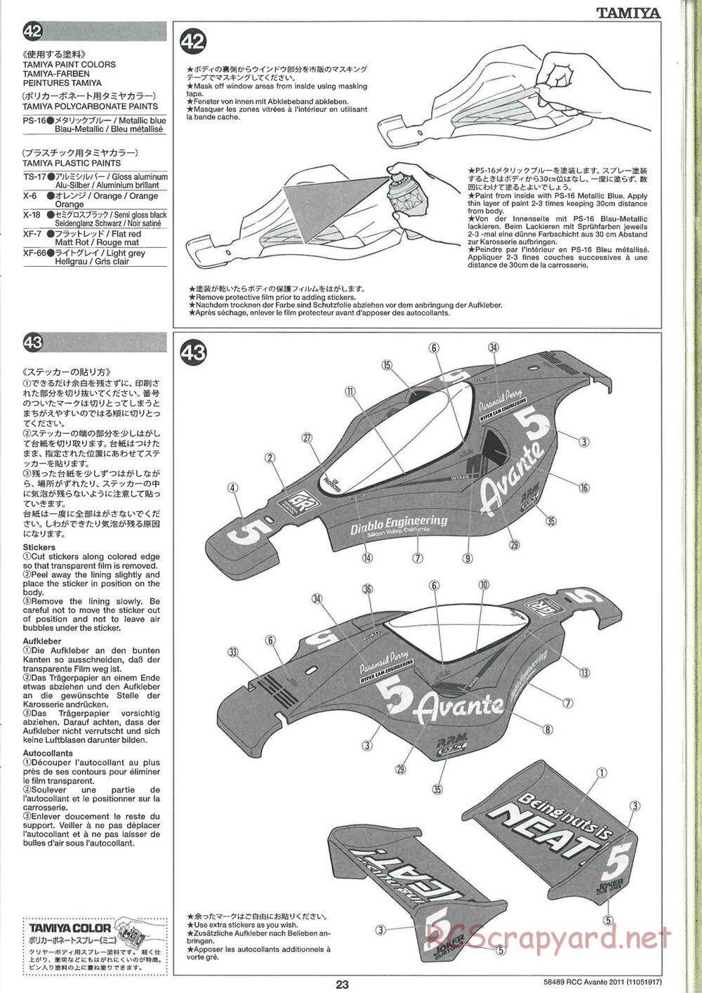 Tamiya - Avante 2011 - AV Chassis - Manual - Page 23