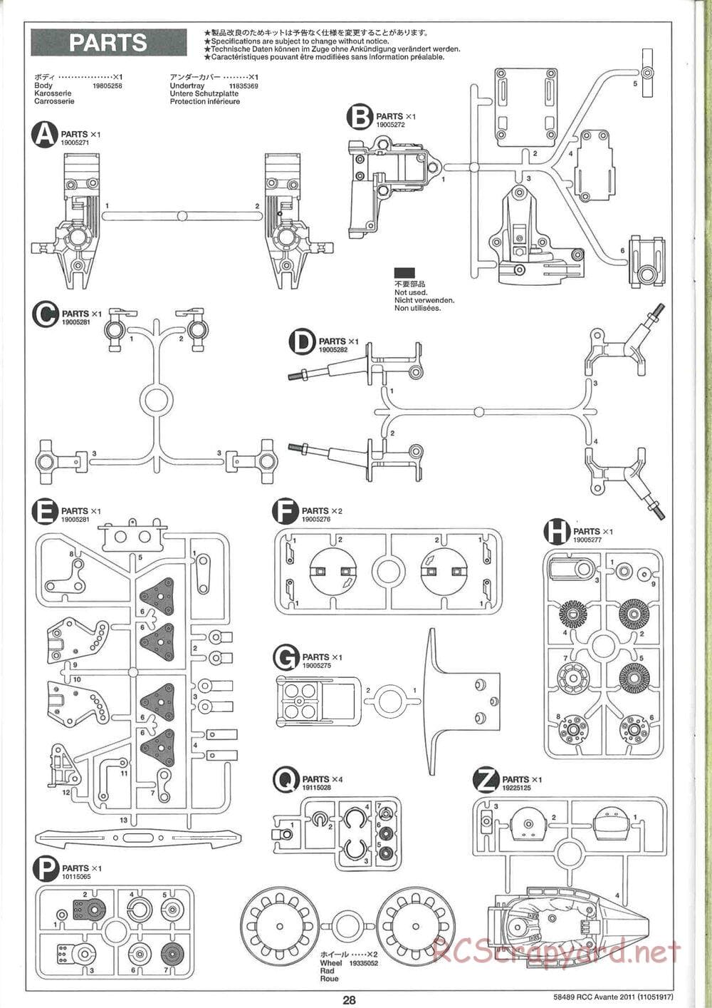 Tamiya - Avante 2011 - AV Chassis - Manual - Page 28