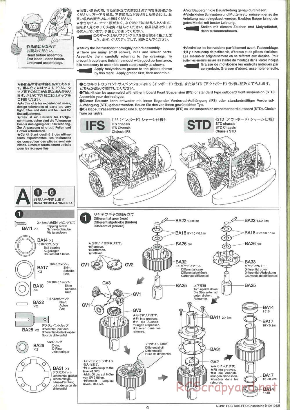 Tamiya - TA06 Pro Chassis - Manual - Page 4