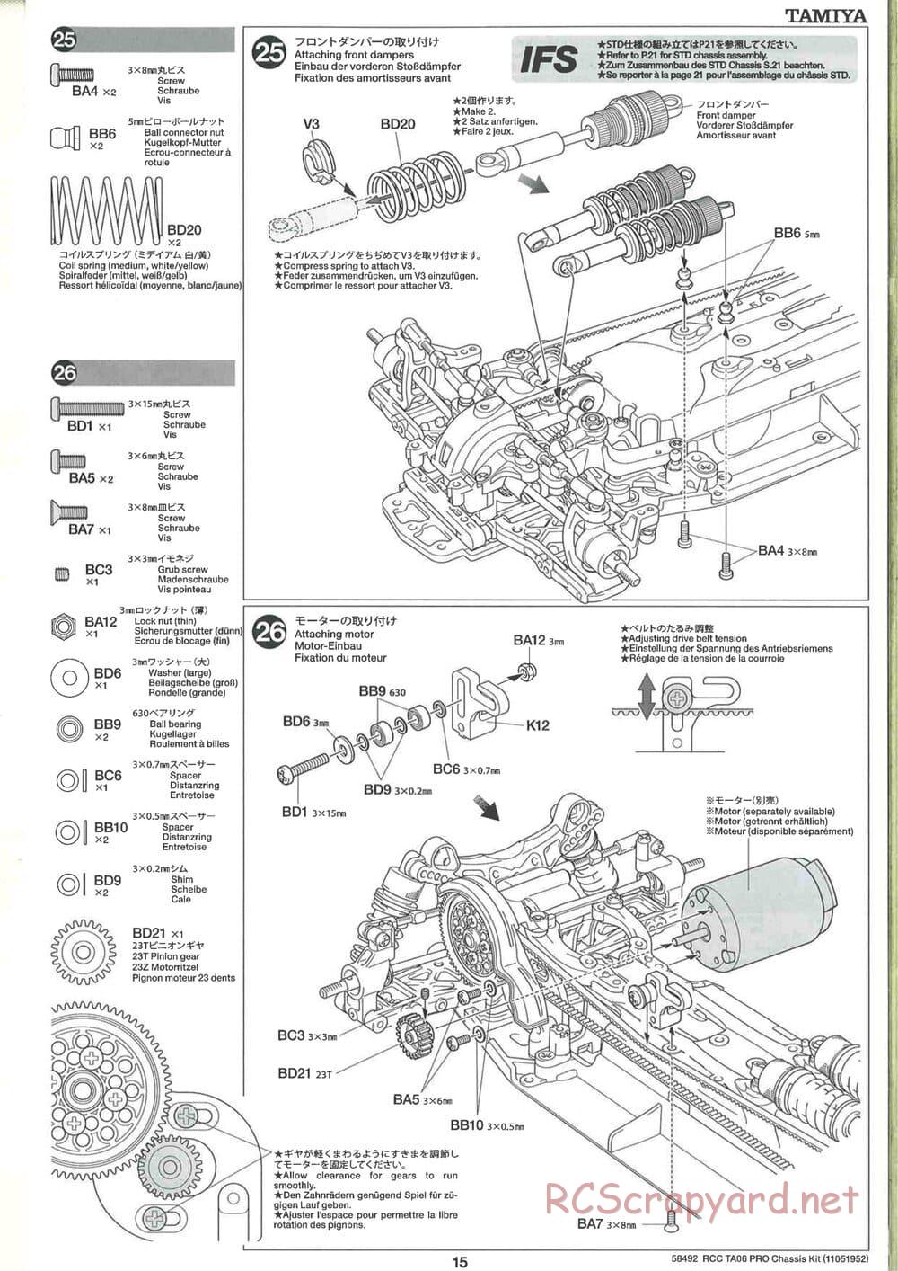 Tamiya - TA06 Pro Chassis - Manual - Page 15