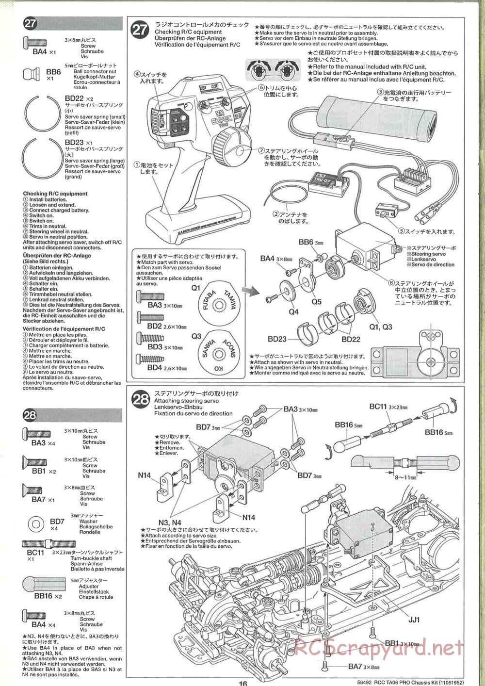 Tamiya - TA06 Pro Chassis - Manual - Page 16