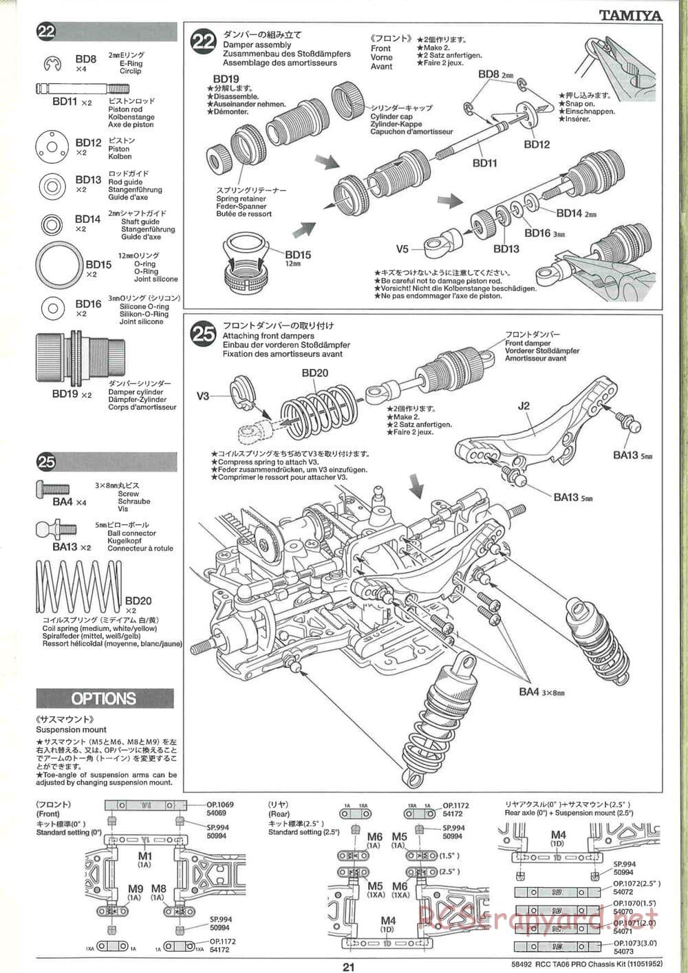Tamiya - TA06 Pro Chassis - Manual - Page 21