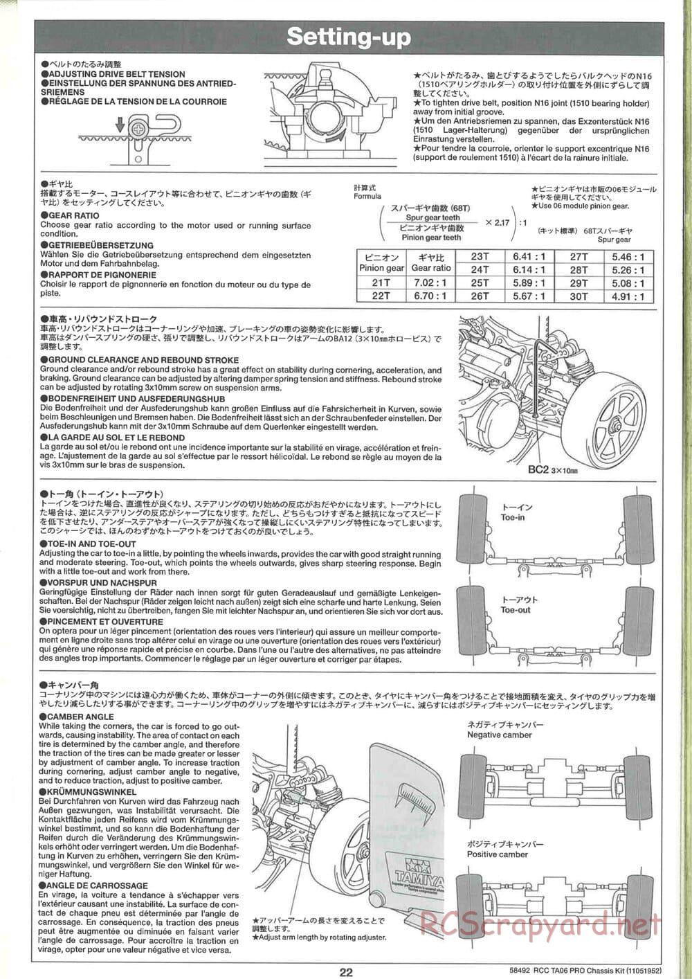 Tamiya - TA06 Pro Chassis - Manual - Page 22