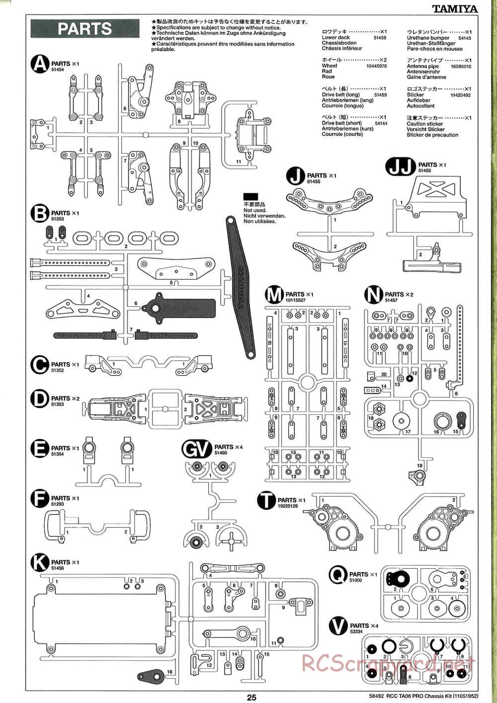 Tamiya - TA06 Pro Chassis - Manual - Page 25