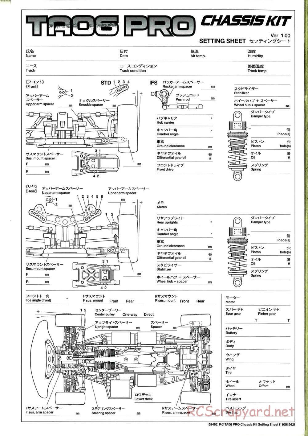 Tamiya - TA06 Pro Chassis - Manual - Page 30