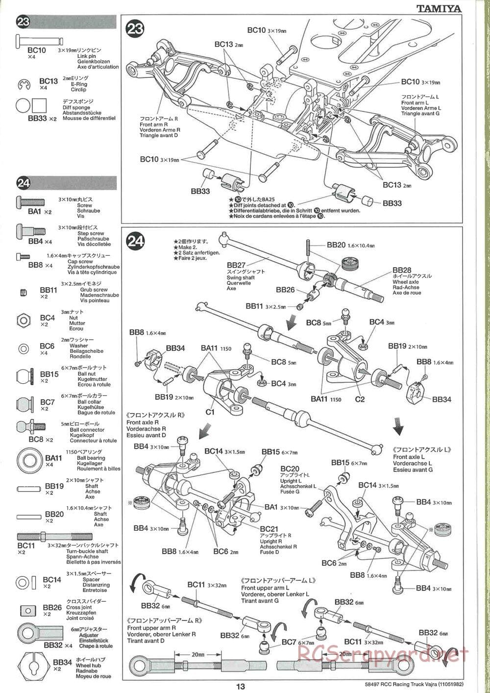 Tamiya - Vajra - AV Chassis - Manual - Page 13
