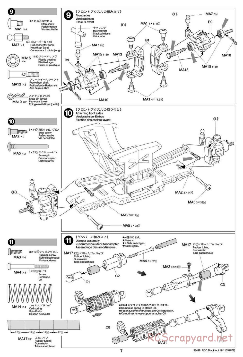 Tamiya - Blackfoot III - WT-01 Chassis - Manual - Page 7