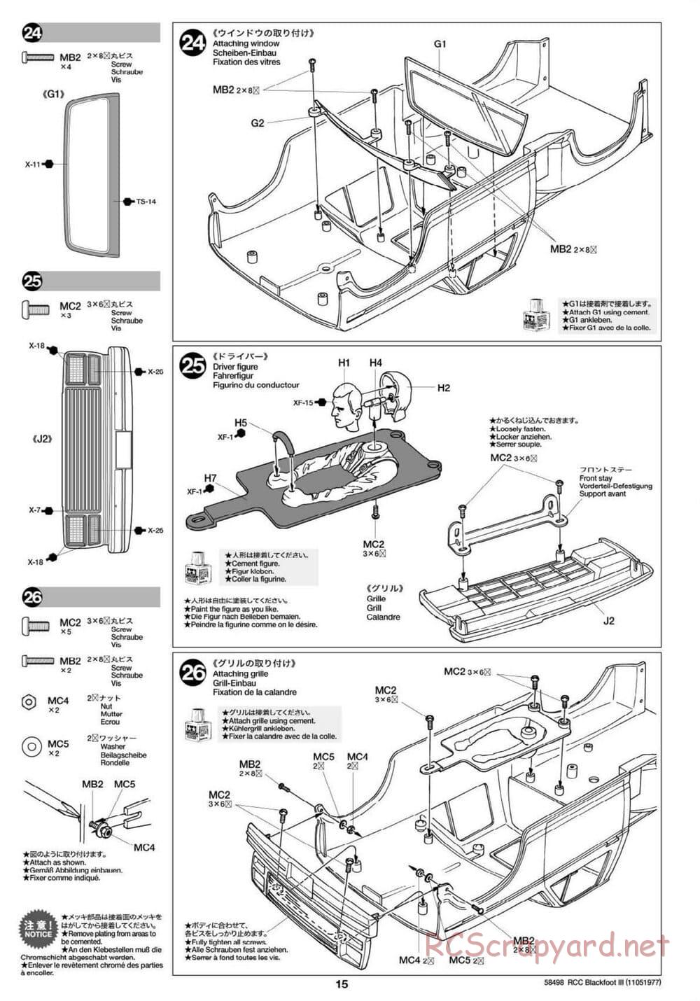Tamiya - Blackfoot III - WT-01 Chassis - Manual - Page 15