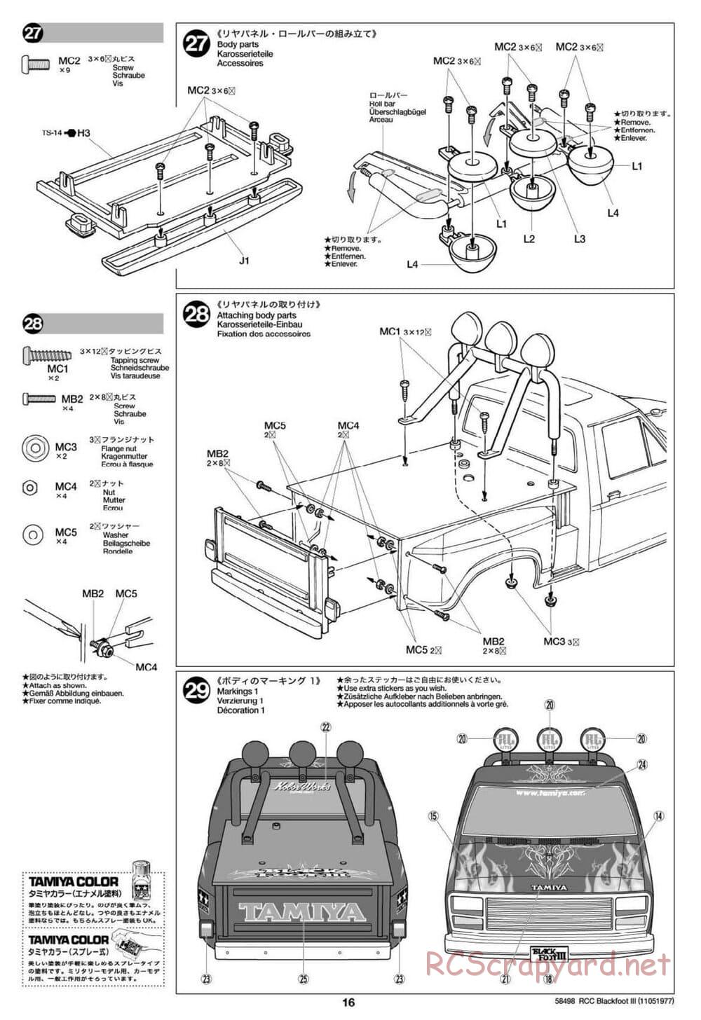 Tamiya - Blackfoot III - WT-01 Chassis - Manual - Page 16