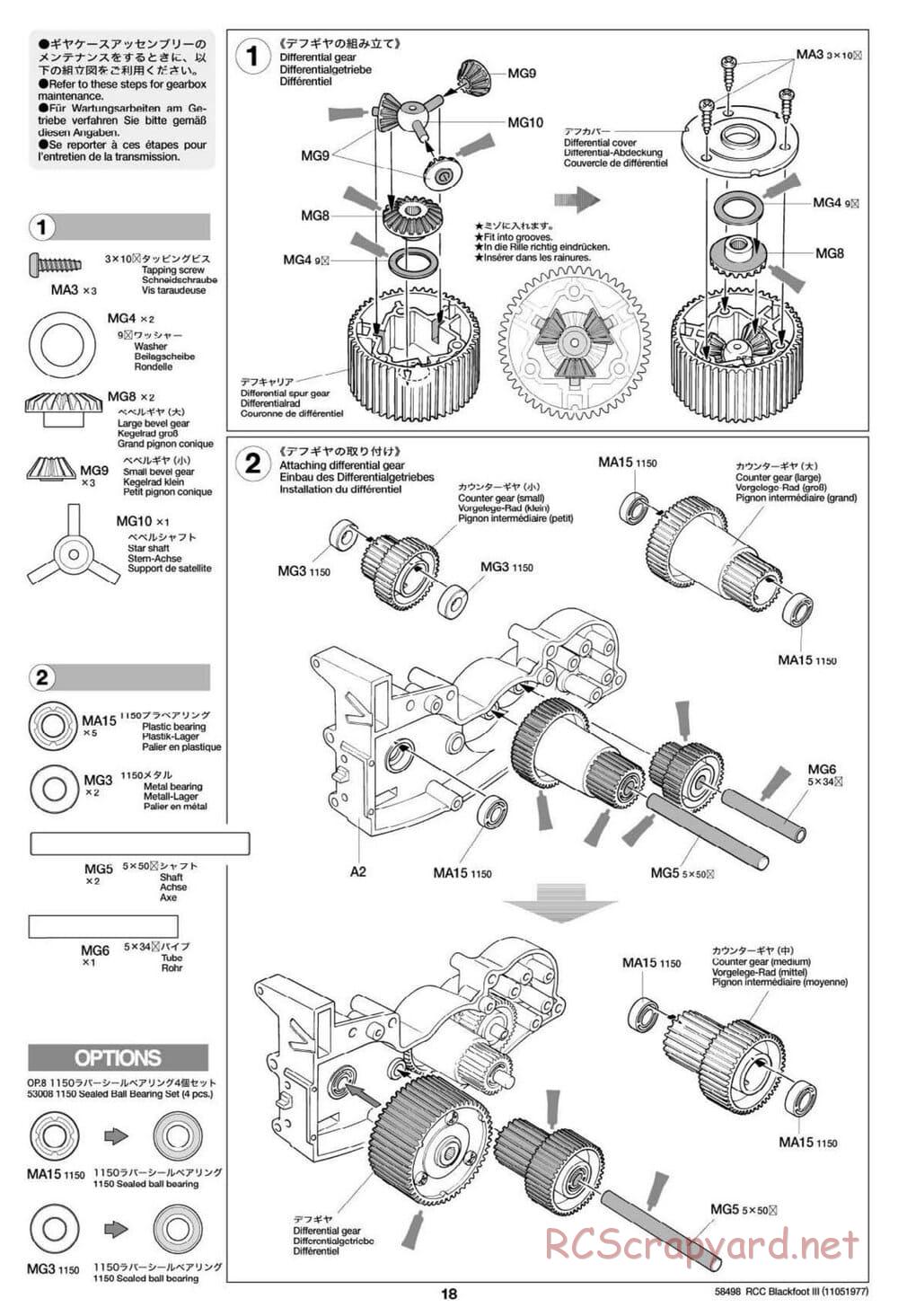 Tamiya - Blackfoot III - WT-01 Chassis - Manual - Page 18