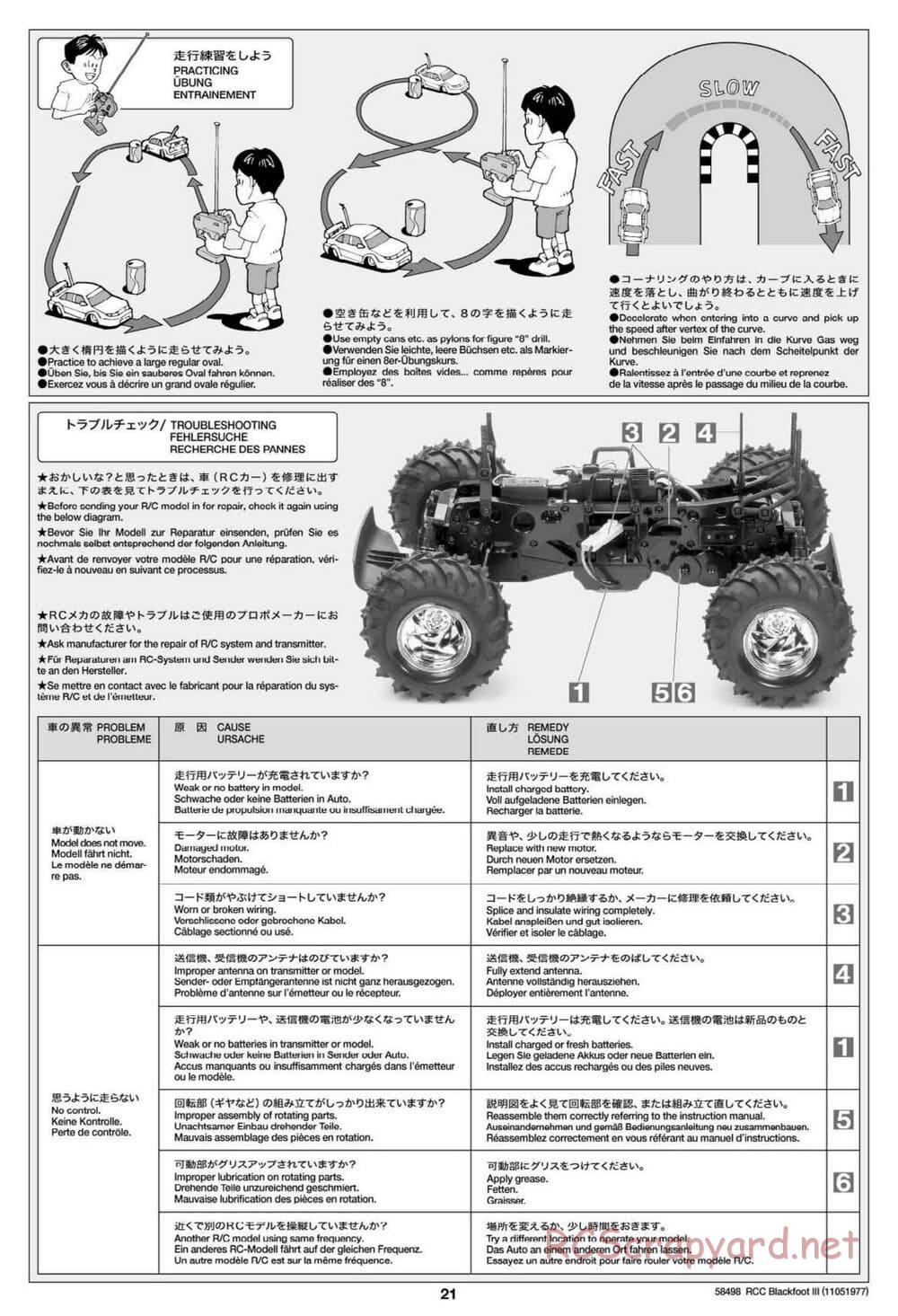 Tamiya - Blackfoot III - WT-01 Chassis - Manual - Page 21