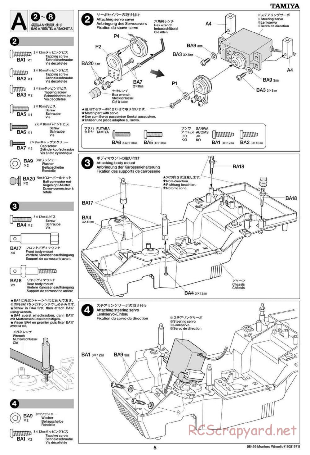 Tamiya - Mitsubishi Montero Wheelie - CW-01 Chassis - Manual - Page 5