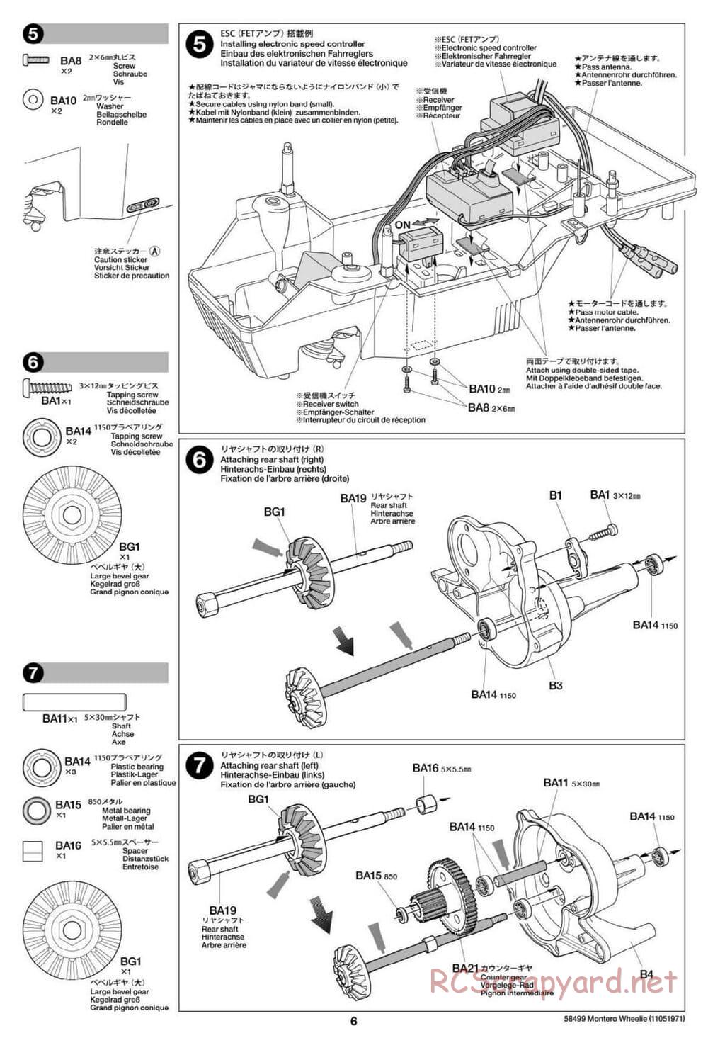 Tamiya - Mitsubishi Montero Wheelie - CW-01 Chassis - Manual - Page 6