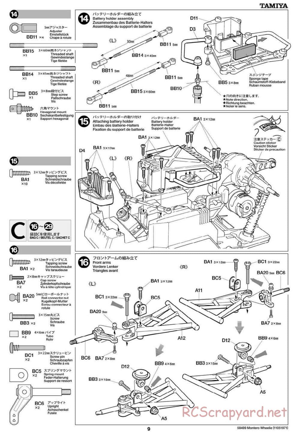 Tamiya - Mitsubishi Montero Wheelie - CW-01 Chassis - Manual - Page 9