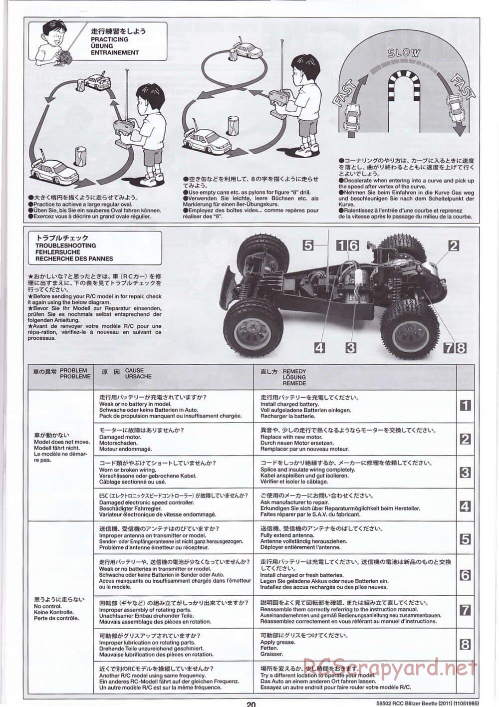 Tamiya - Blitzer Beetle 2011 - FAL Chassis - Manual - Page 20