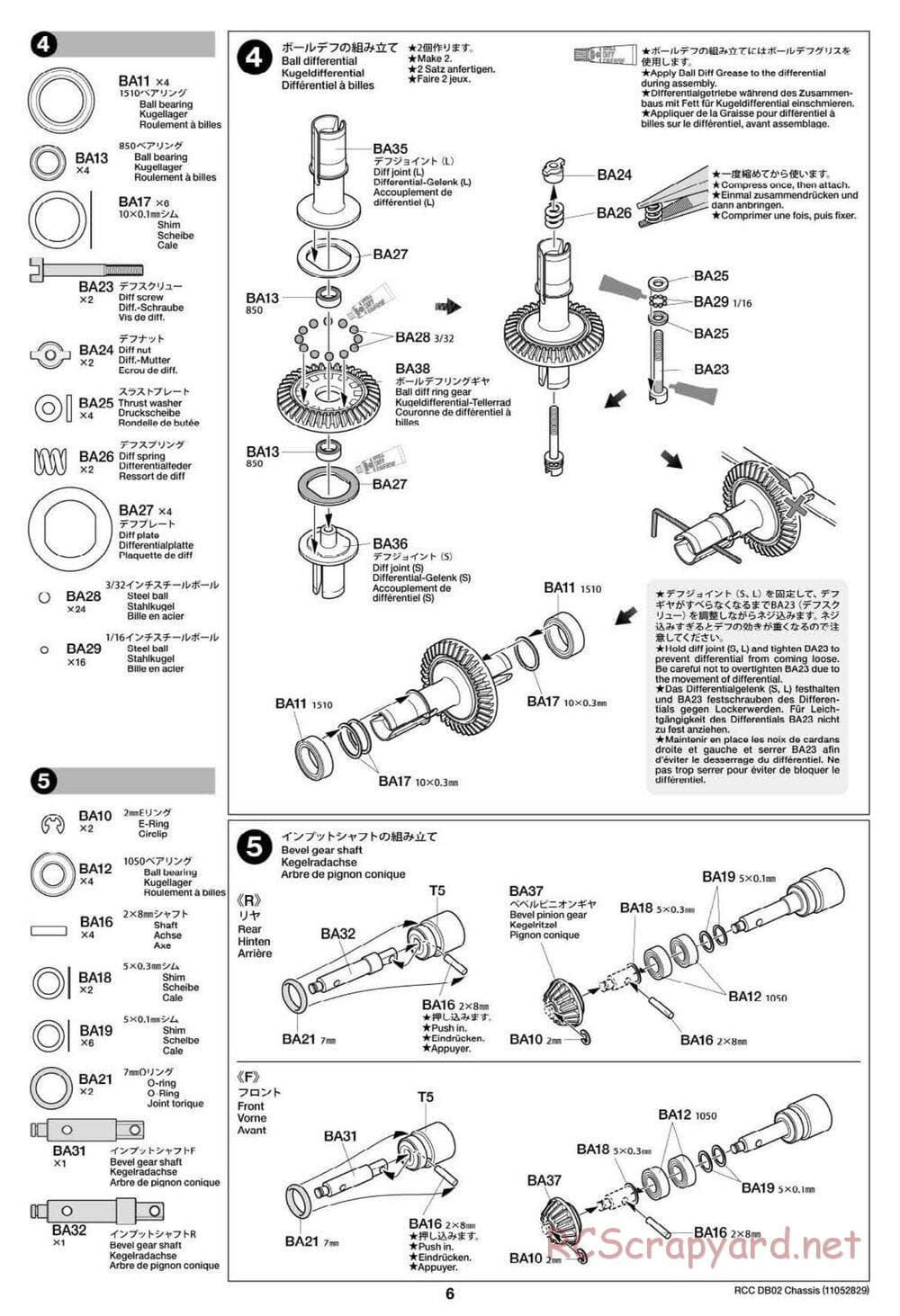 Tamiya - Leonis - DB-02 Chassis - Manual - Page 6