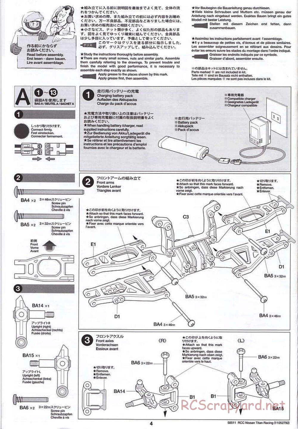Tamiya - Nissan Titan Chassis - Manual - Page 4