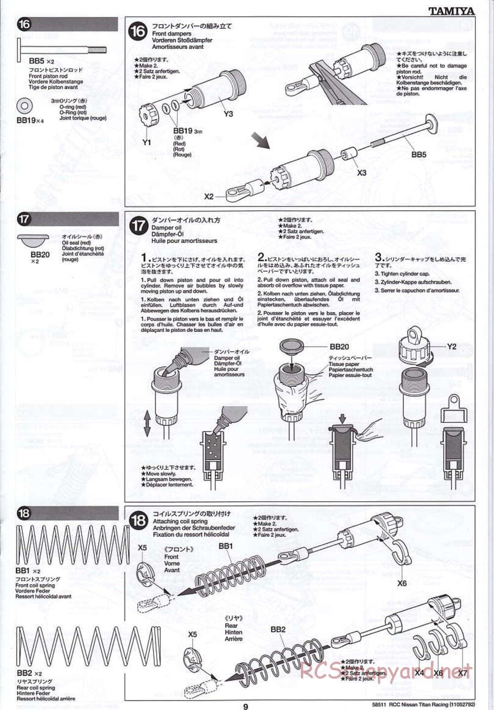Tamiya - Nissan Titan Chassis - Manual - Page 9