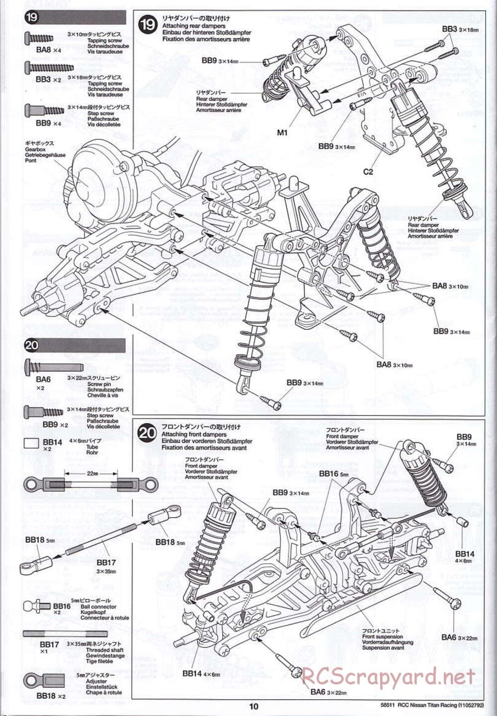 Tamiya - Nissan Titan Chassis - Manual - Page 10