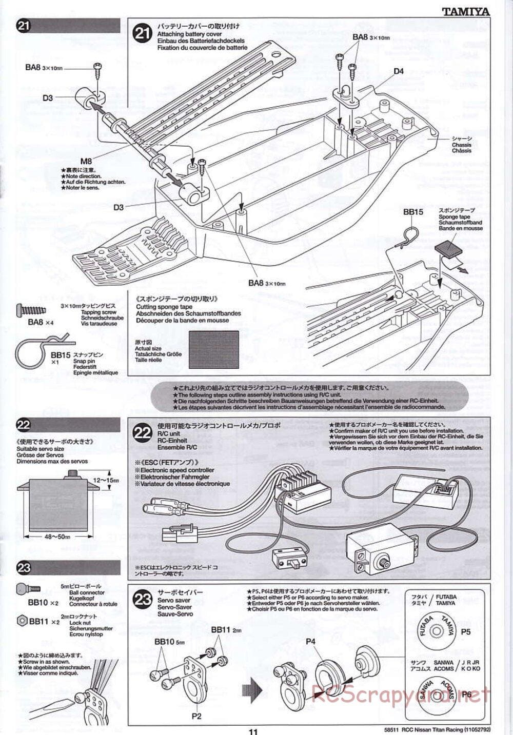 Tamiya - Nissan Titan Chassis - Manual - Page 11