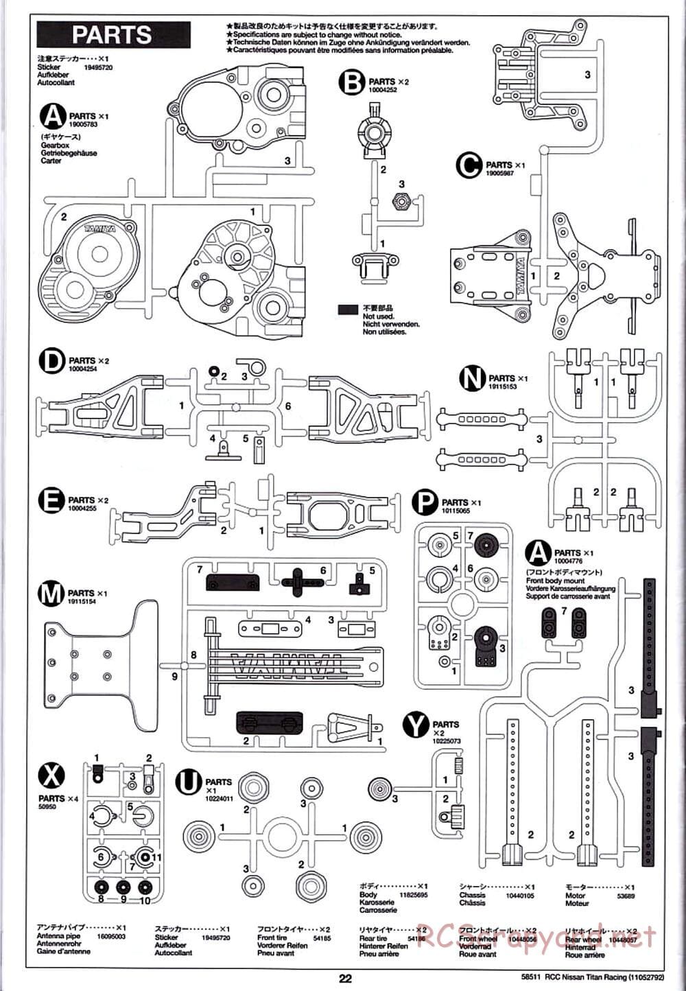 Tamiya - Nissan Titan Chassis - Manual - Page 22
