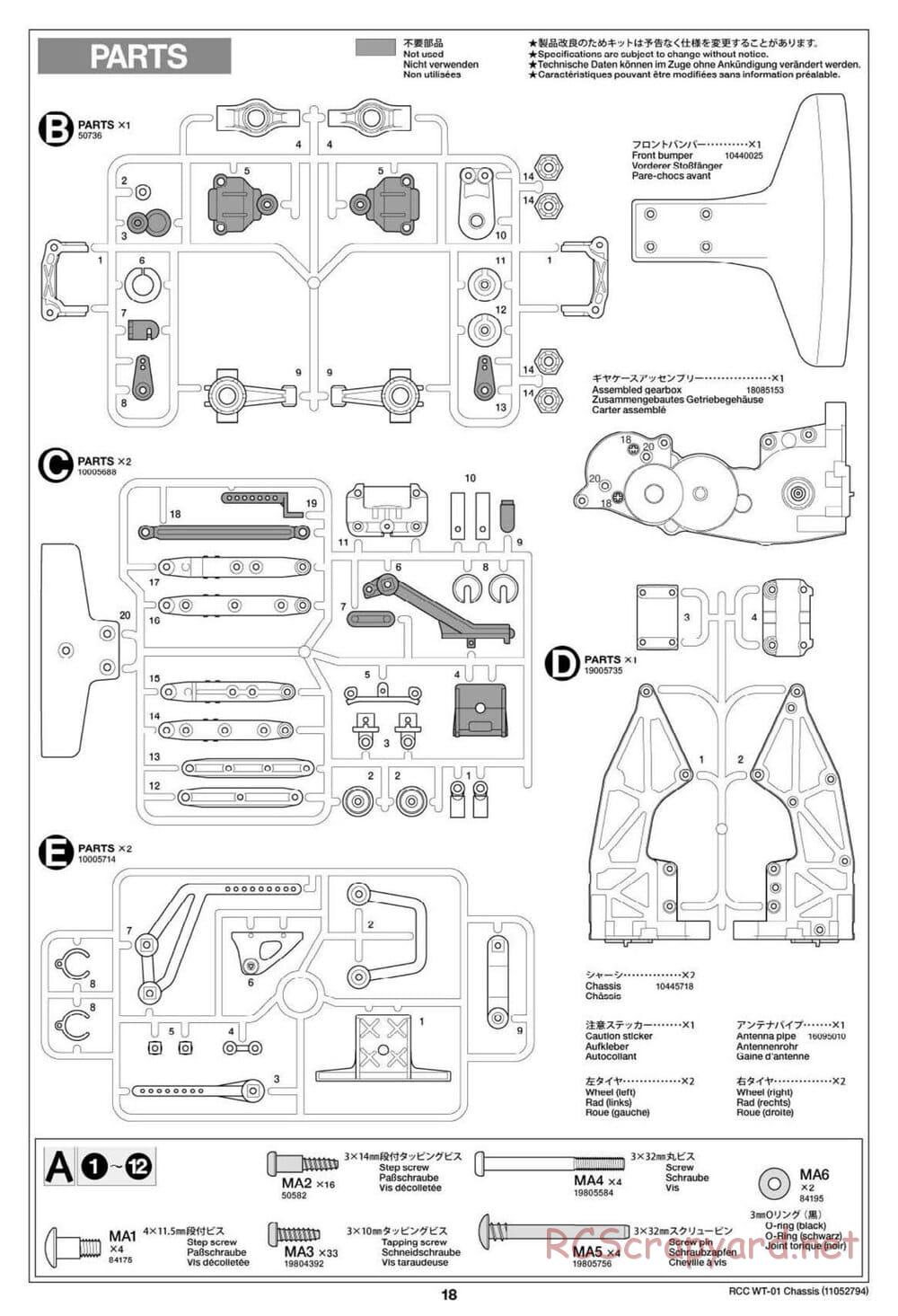 Tamiya - Mud Blaster II - WT-01 Chassis - Manual - Page 18