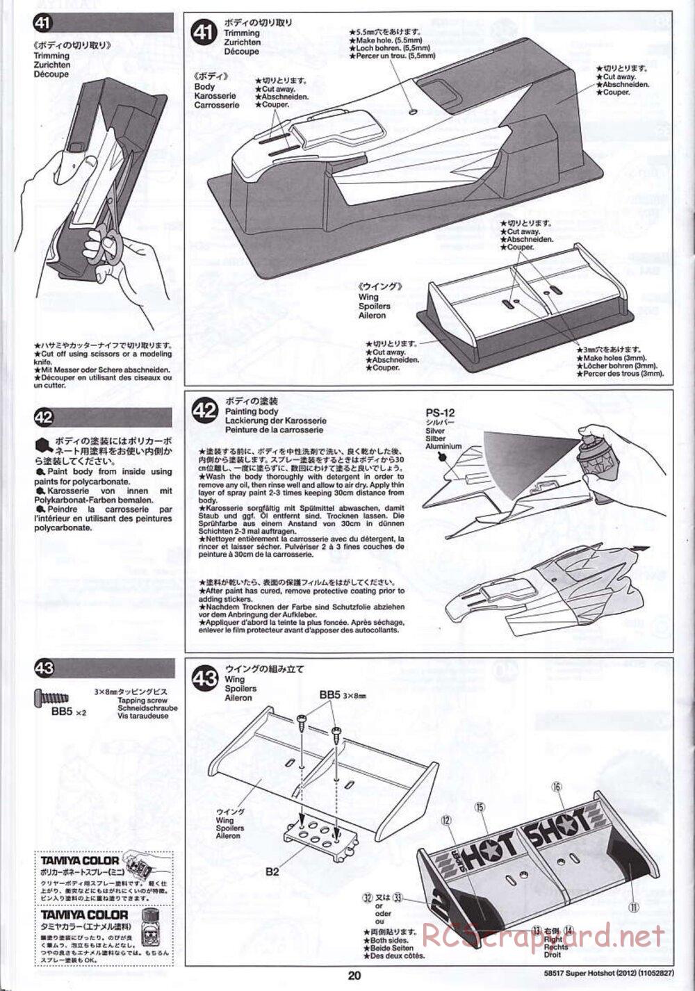 Tamiya - Super Hotshot 2012 - HS Chassis - Manual - Page 20