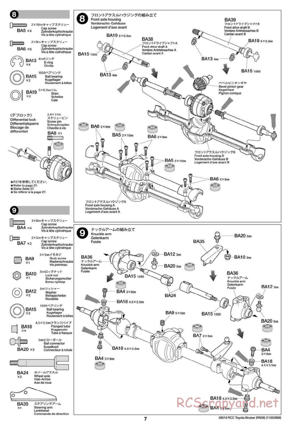 Tamiya - Toyota 4x4 Pick Up Bruiser Chassis - Manual - Page 7