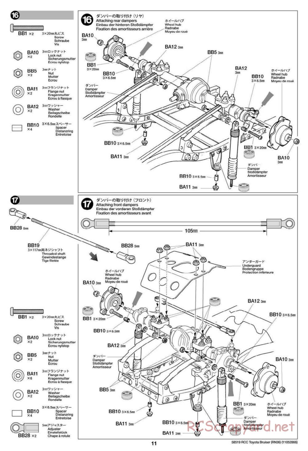 Tamiya - Toyota 4x4 Pick Up Bruiser Chassis - Manual - Page 11