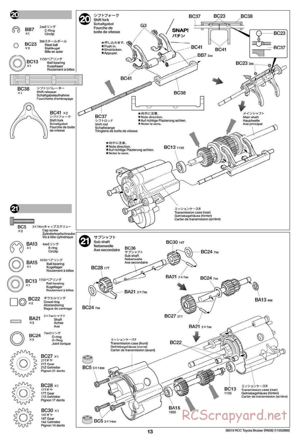Tamiya - Toyota 4x4 Pick Up Bruiser Chassis - Manual - Page 13