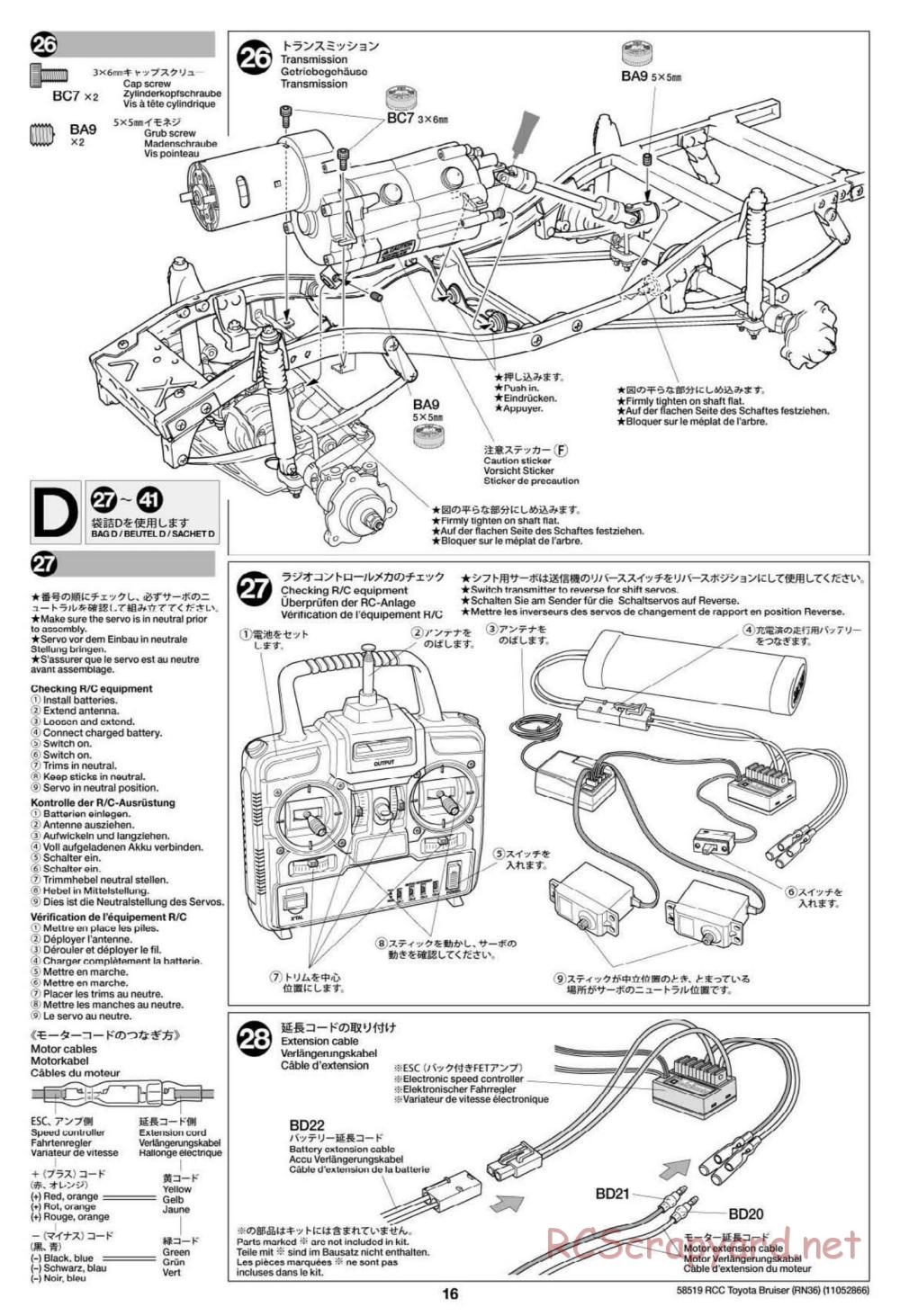 Tamiya - Toyota 4x4 Pick Up Bruiser Chassis - Manual - Page 16