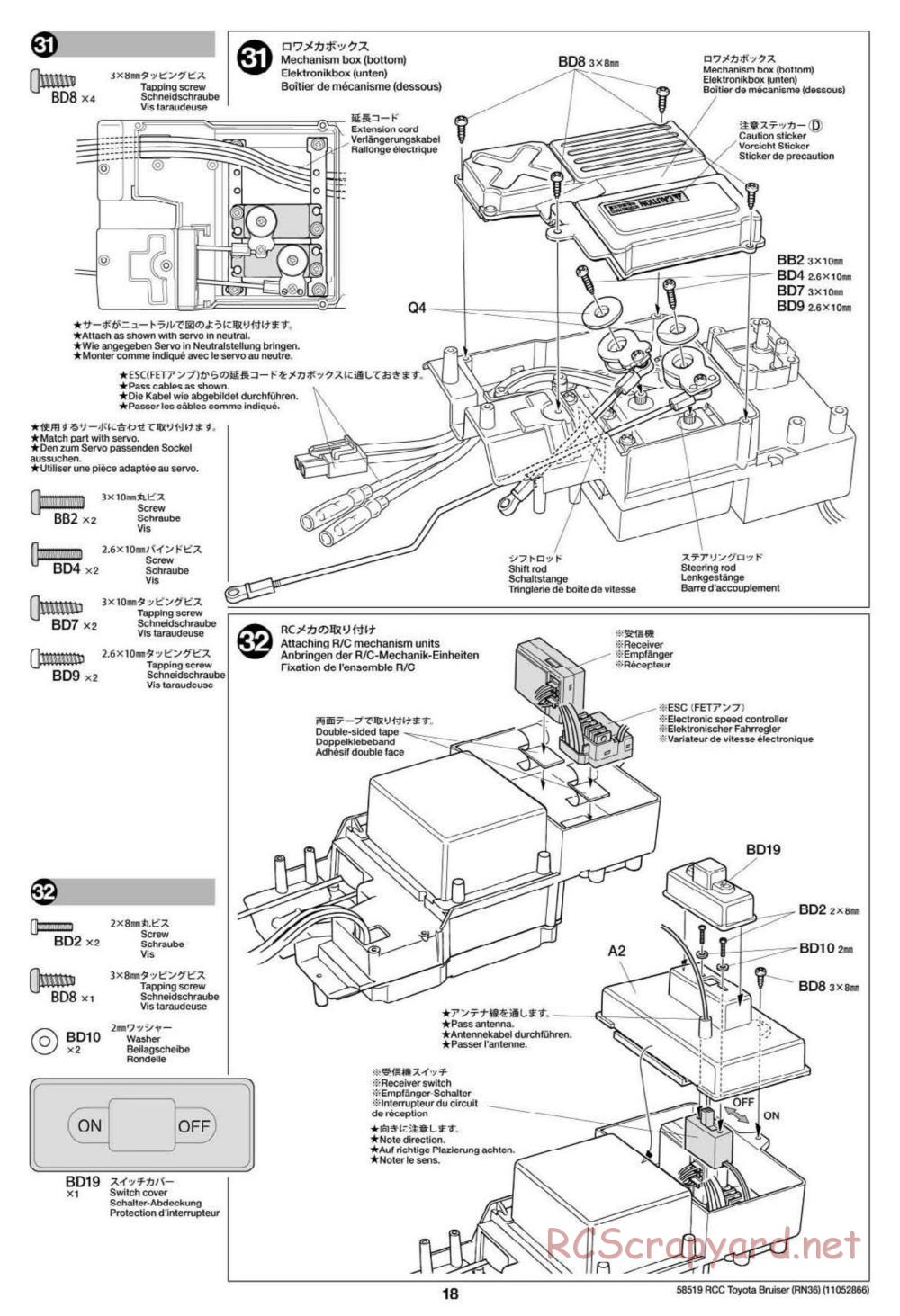 Tamiya - Toyota 4x4 Pick Up Bruiser Chassis - Manual - Page 18