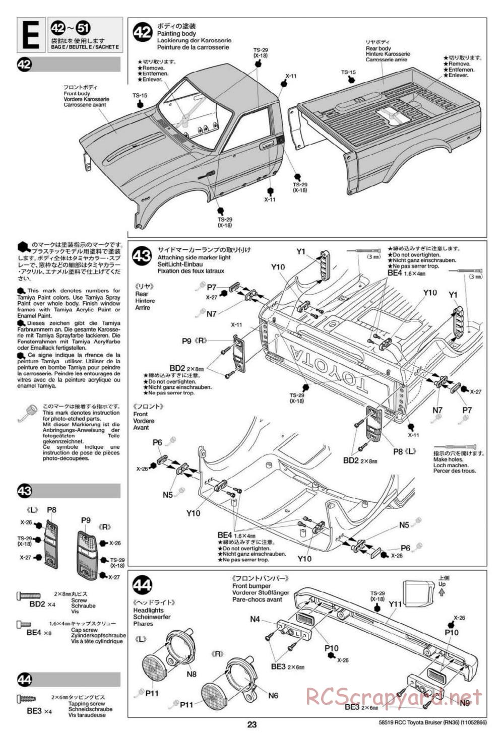 Tamiya - Toyota 4x4 Pick Up Bruiser Chassis - Manual - Page 23