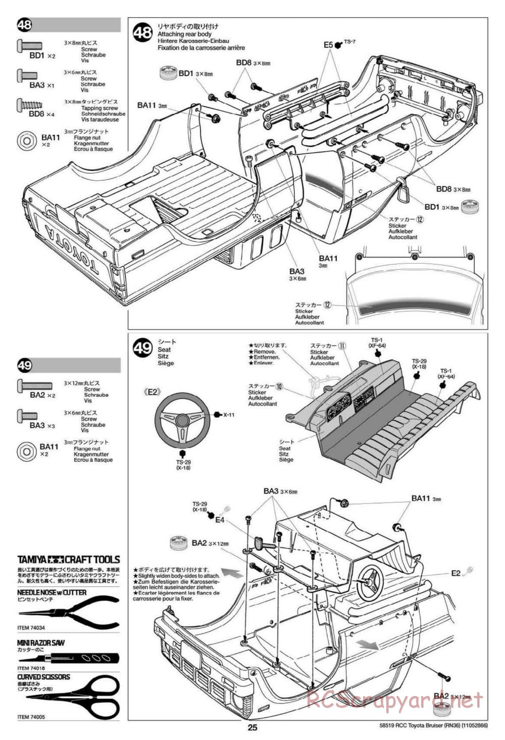 Tamiya - Toyota 4x4 Pick Up Bruiser Chassis - Manual - Page 25