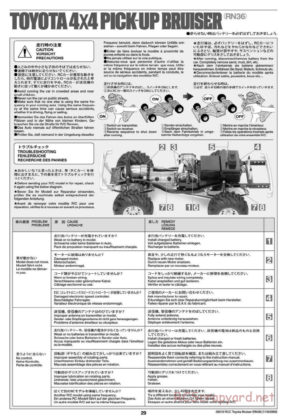 Tamiya - Toyota 4x4 Pick Up Bruiser Chassis - Manual - Page 29