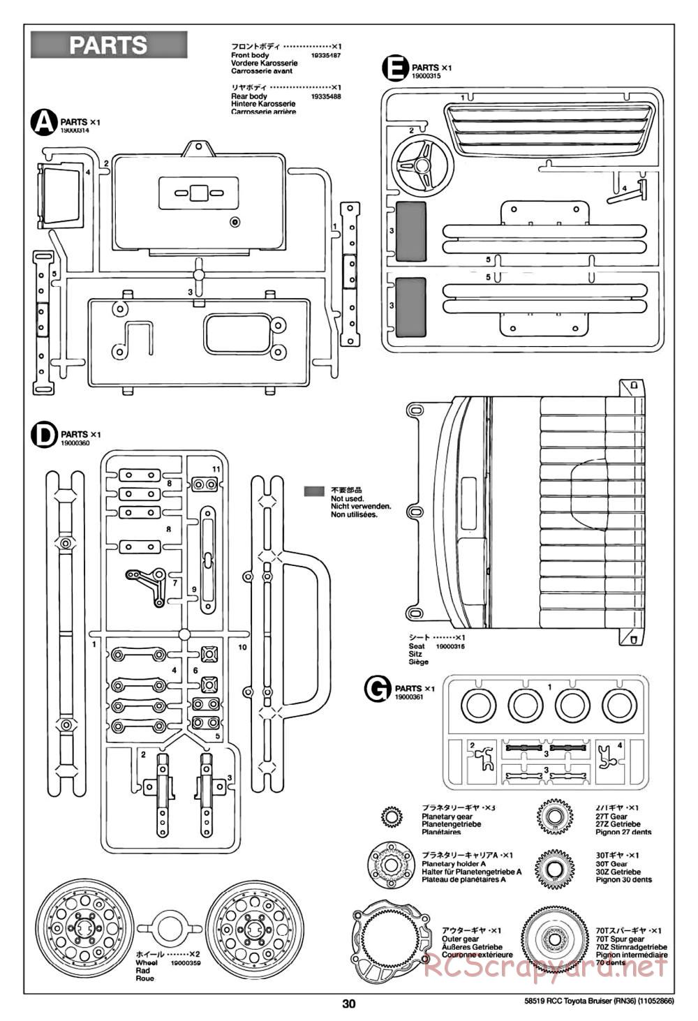 Tamiya - Toyota 4x4 Pick Up Bruiser Chassis - Manual - Page 30
