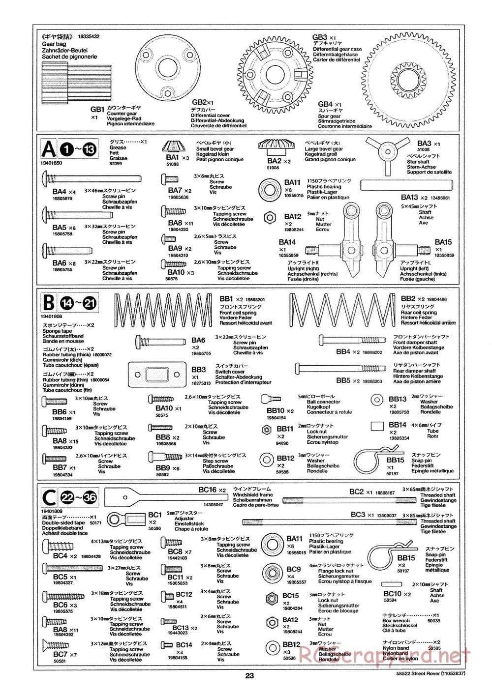 Tamiya - Street Rover Chassis - Manual - Page 24