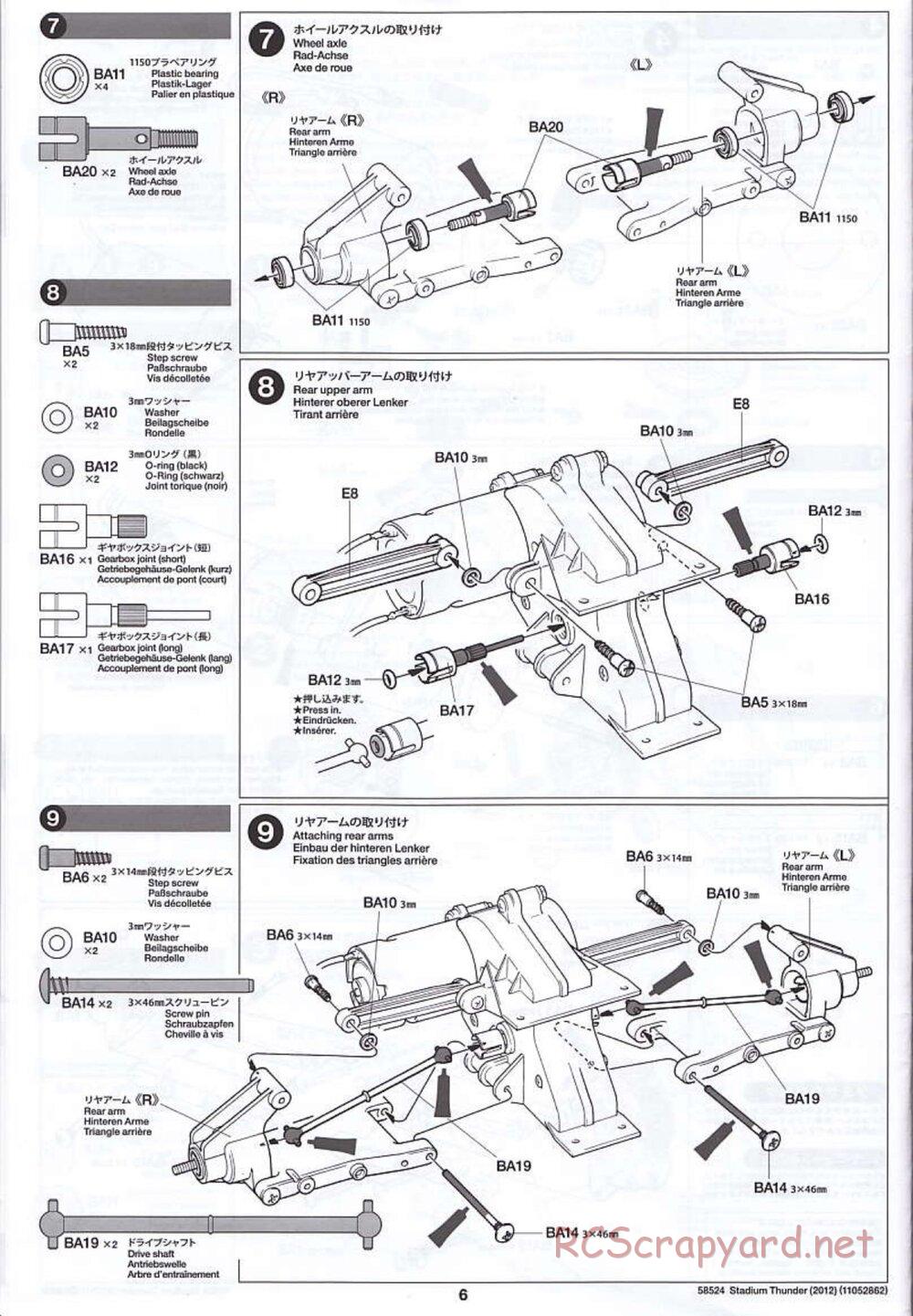 Tamiya - Stadium Thunder 2012 - FAL Chassis - Manual - Page 6