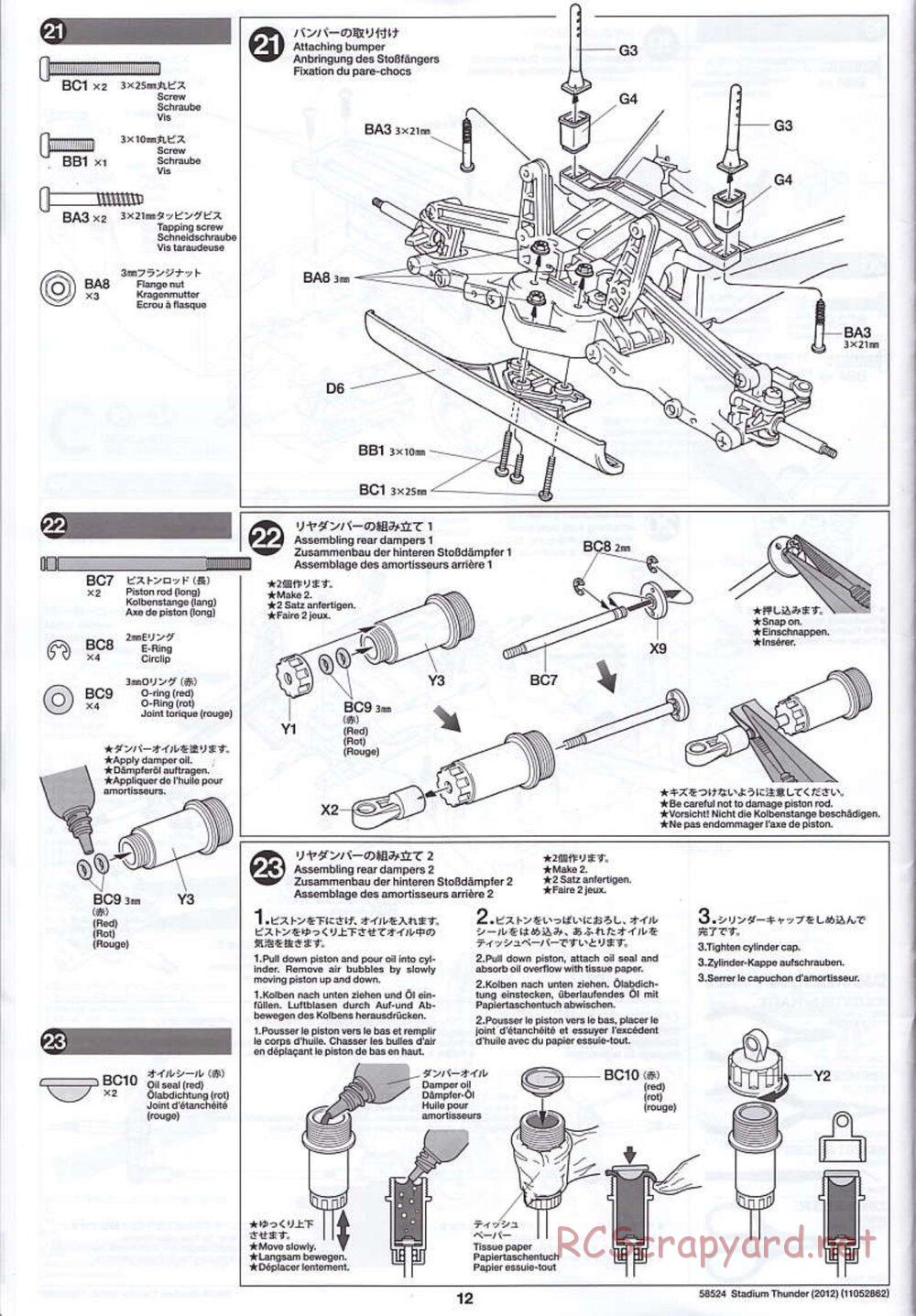 Tamiya - Stadium Thunder 2012 - FAL Chassis - Manual - Page 12