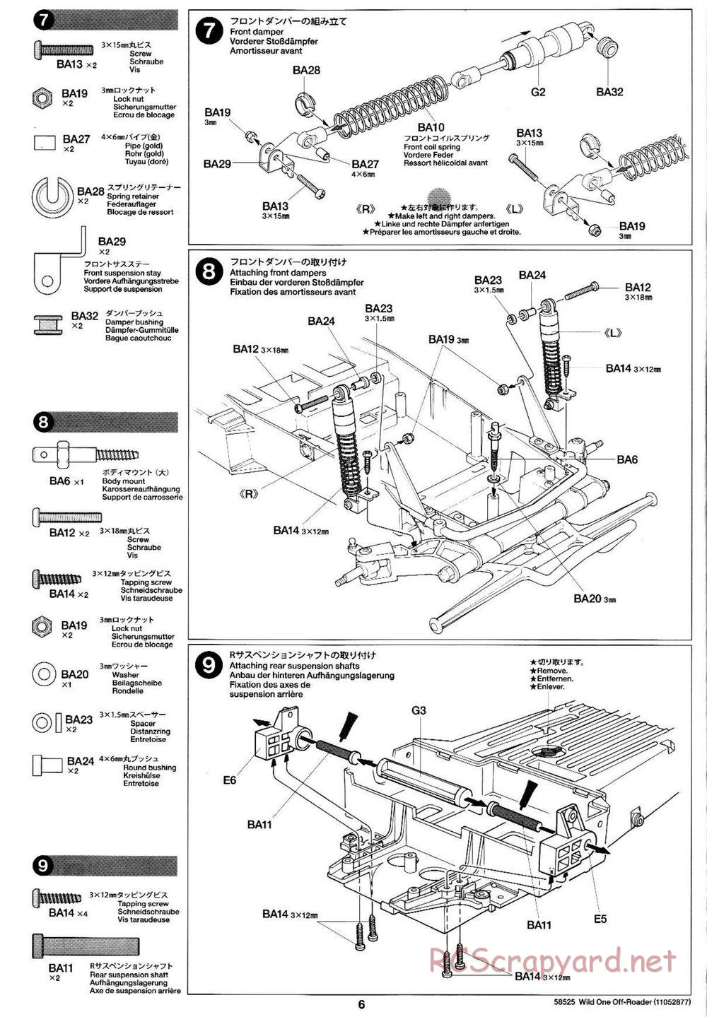 Tamiya - Wild One Off-Roader - FAV Chassis - Manual - Page 6