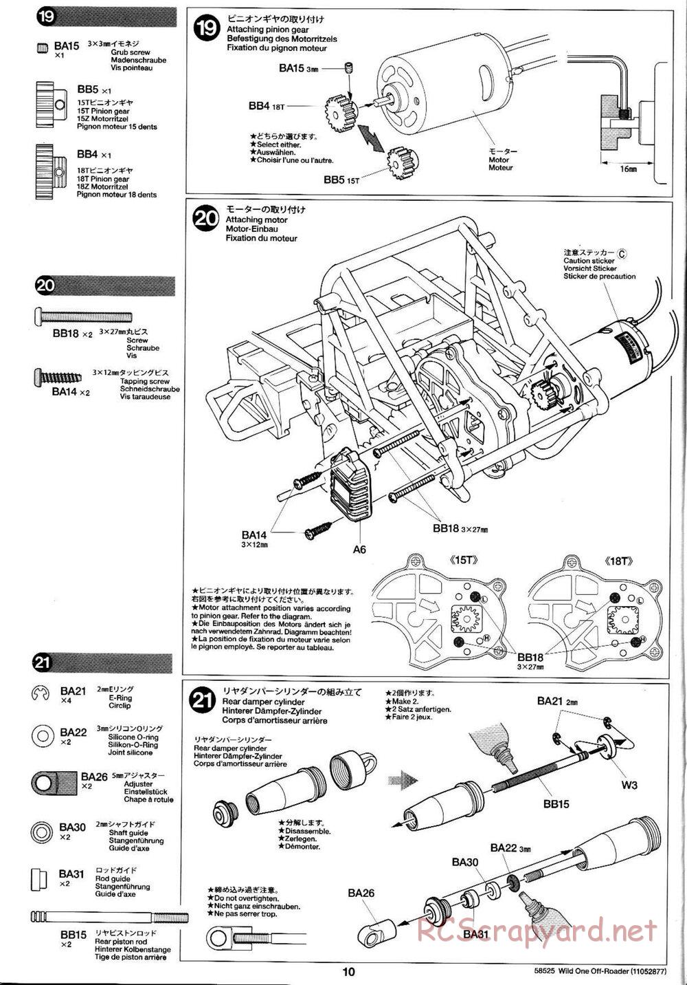 Tamiya - Wild One Off-Roader - FAV Chassis - Manual - Page 10