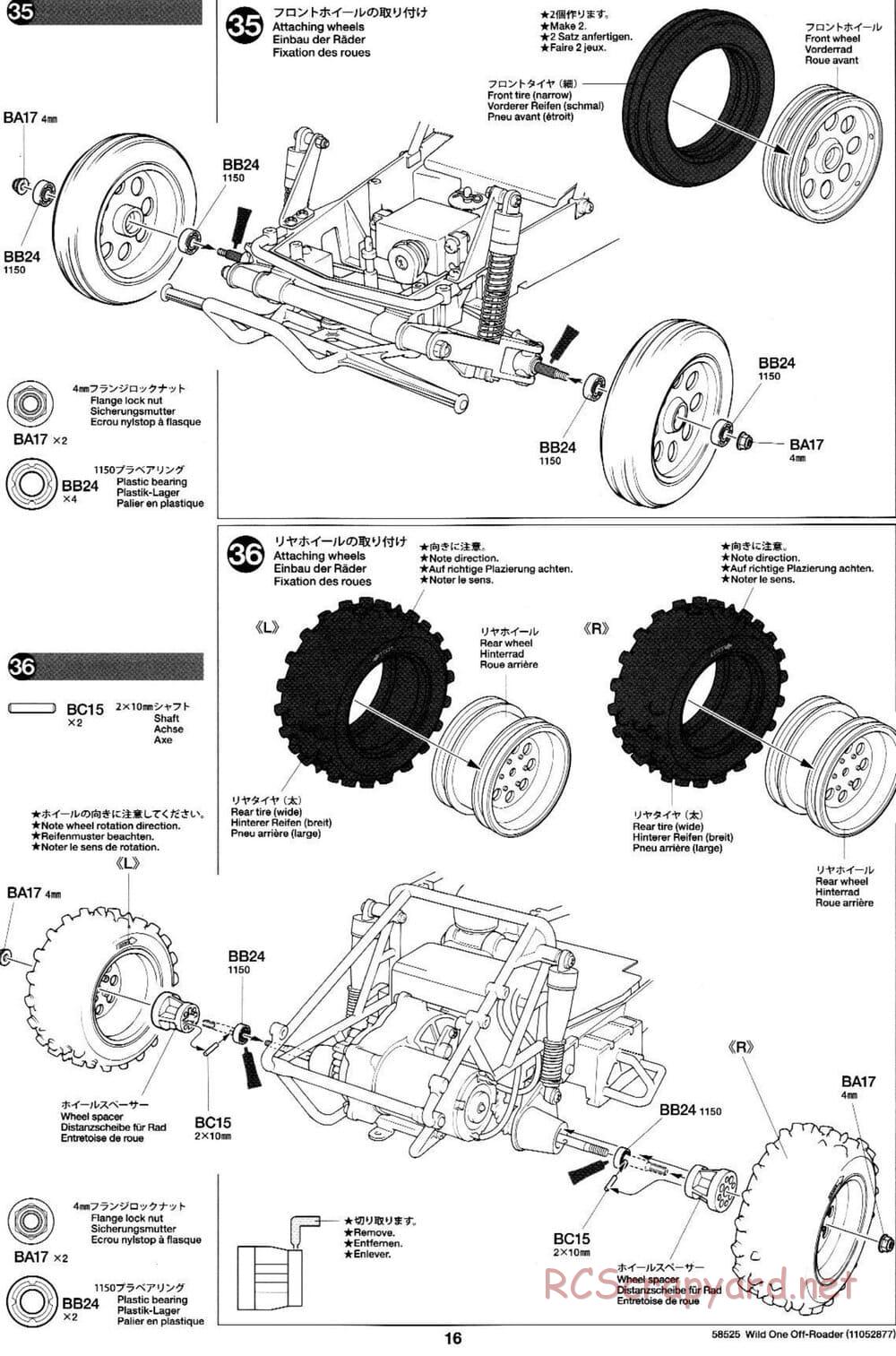 Tamiya - Wild One Off-Roader - FAV Chassis - Manual - Page 16