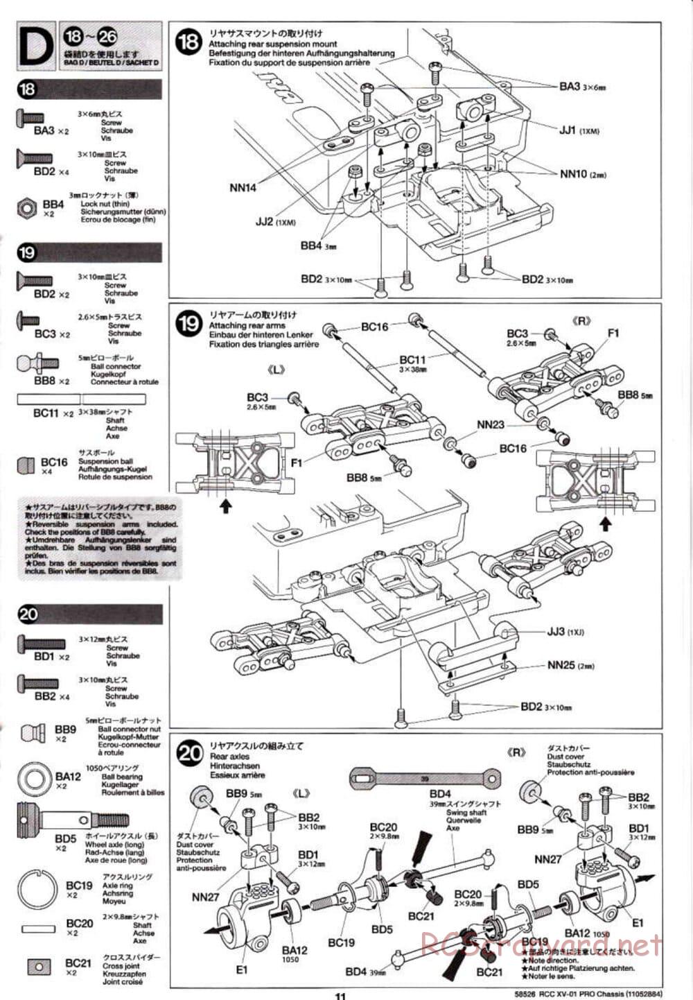 Tamiya - XV-01 PRO Chassis - Manual - Page 11