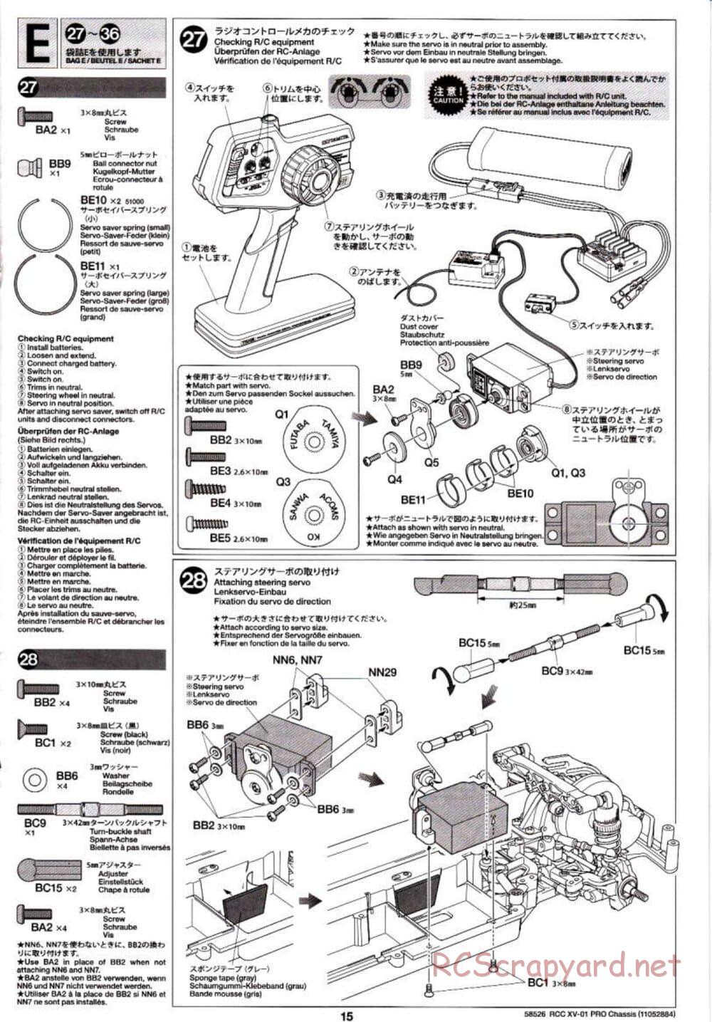 Tamiya - XV-01 PRO Chassis - Manual - Page 15