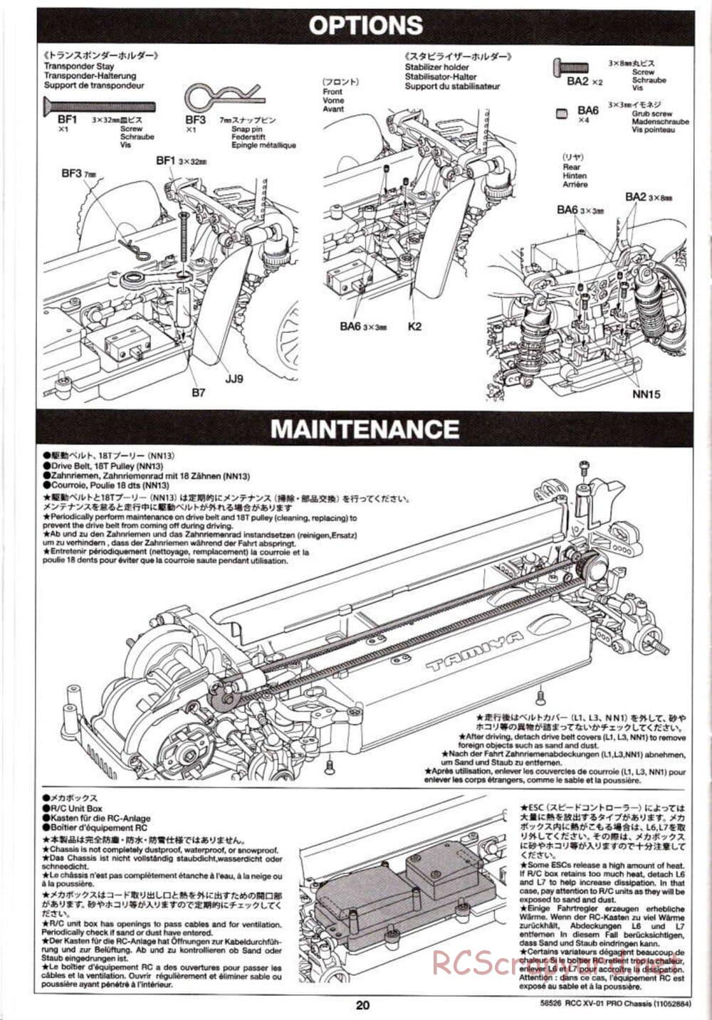 Tamiya - XV-01 PRO Chassis - Manual - Page 20