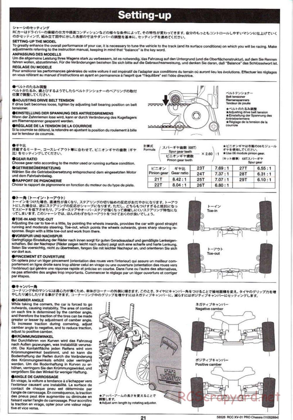 Tamiya - XV-01 PRO Chassis - Manual - Page 21