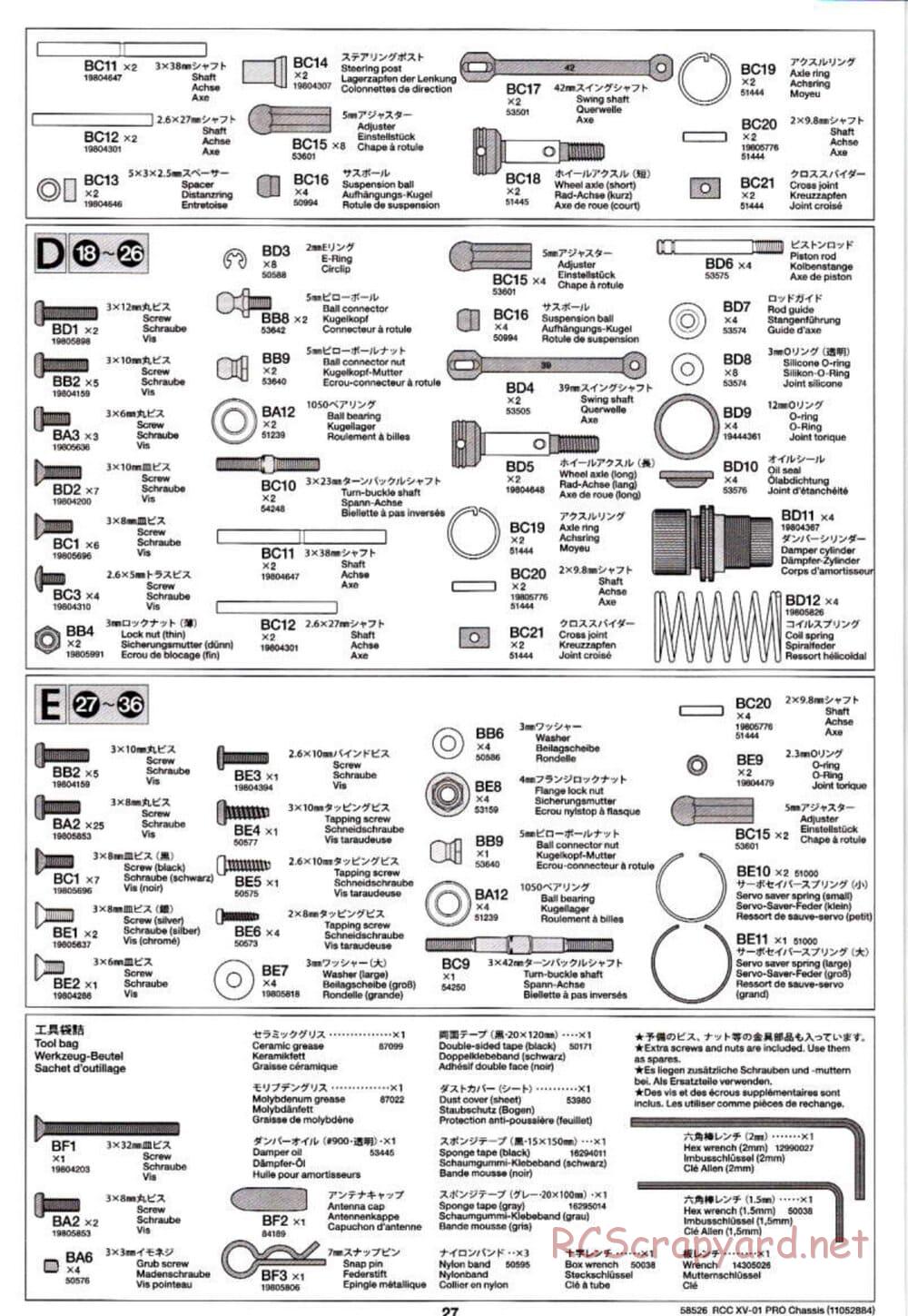 Tamiya - XV-01 PRO Chassis - Manual - Page 27