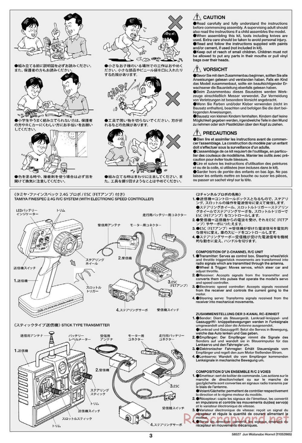 Tamiya - The Hornet by Jun Watanabe - GH Chassis - Manual - Page 3
